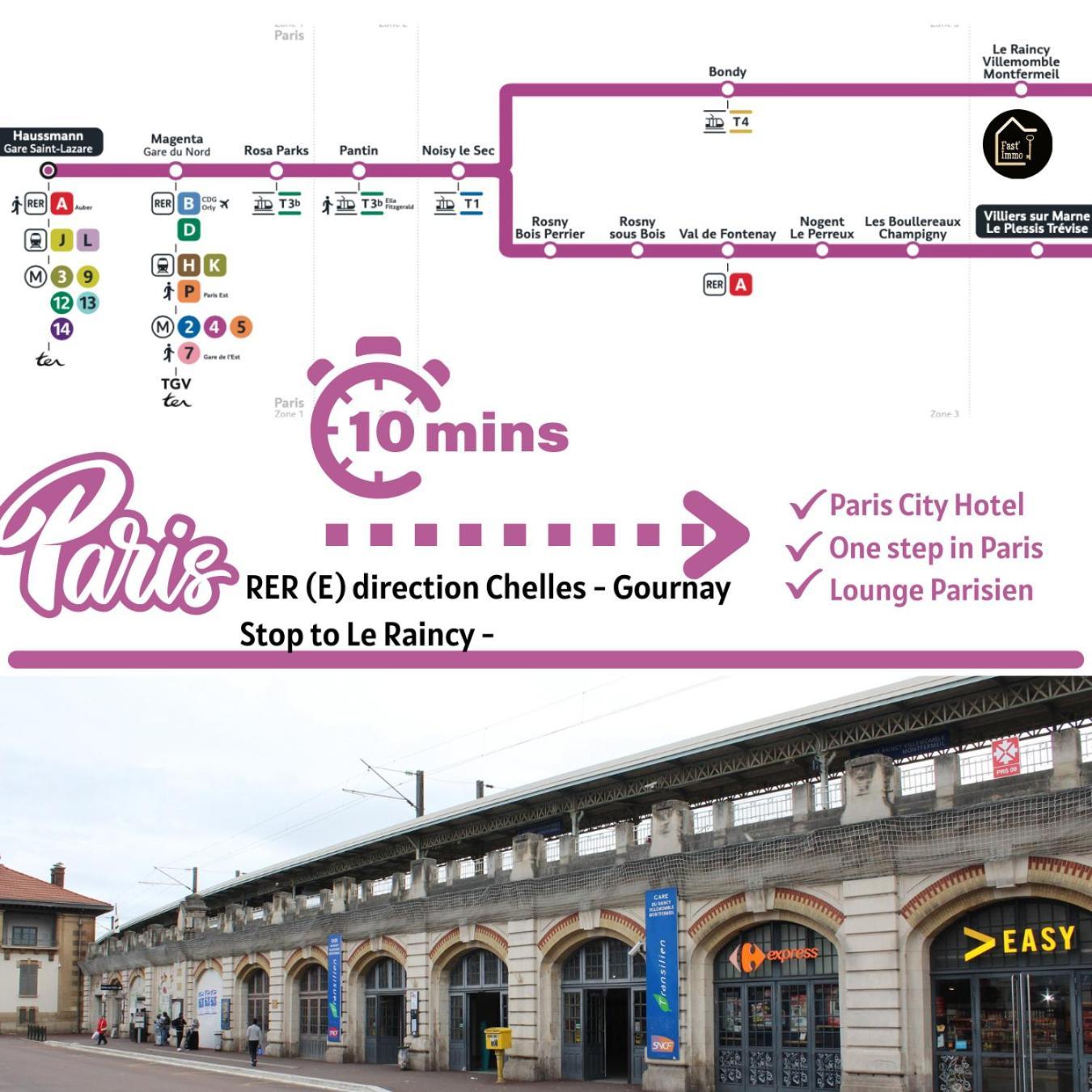 Paris City-Le Raincy - Facing Station - 4 To 8 Pers Εξωτερικό φωτογραφία